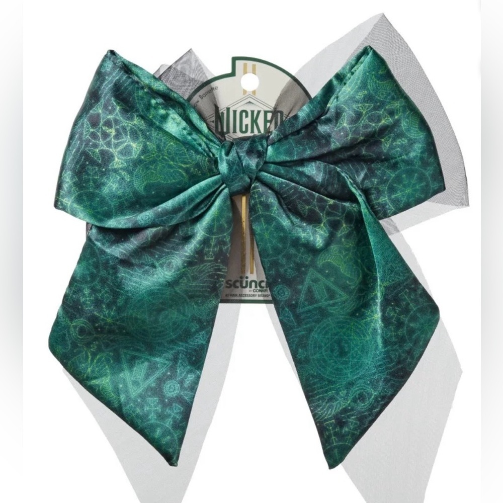 💚 Wicked “Elphaba” Hair Bow Barrette by Scünci | Broadway Musical Collection